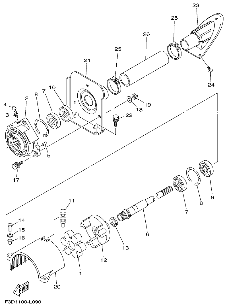 Yamaha F3D3 JET UNIT 2 parts diagram